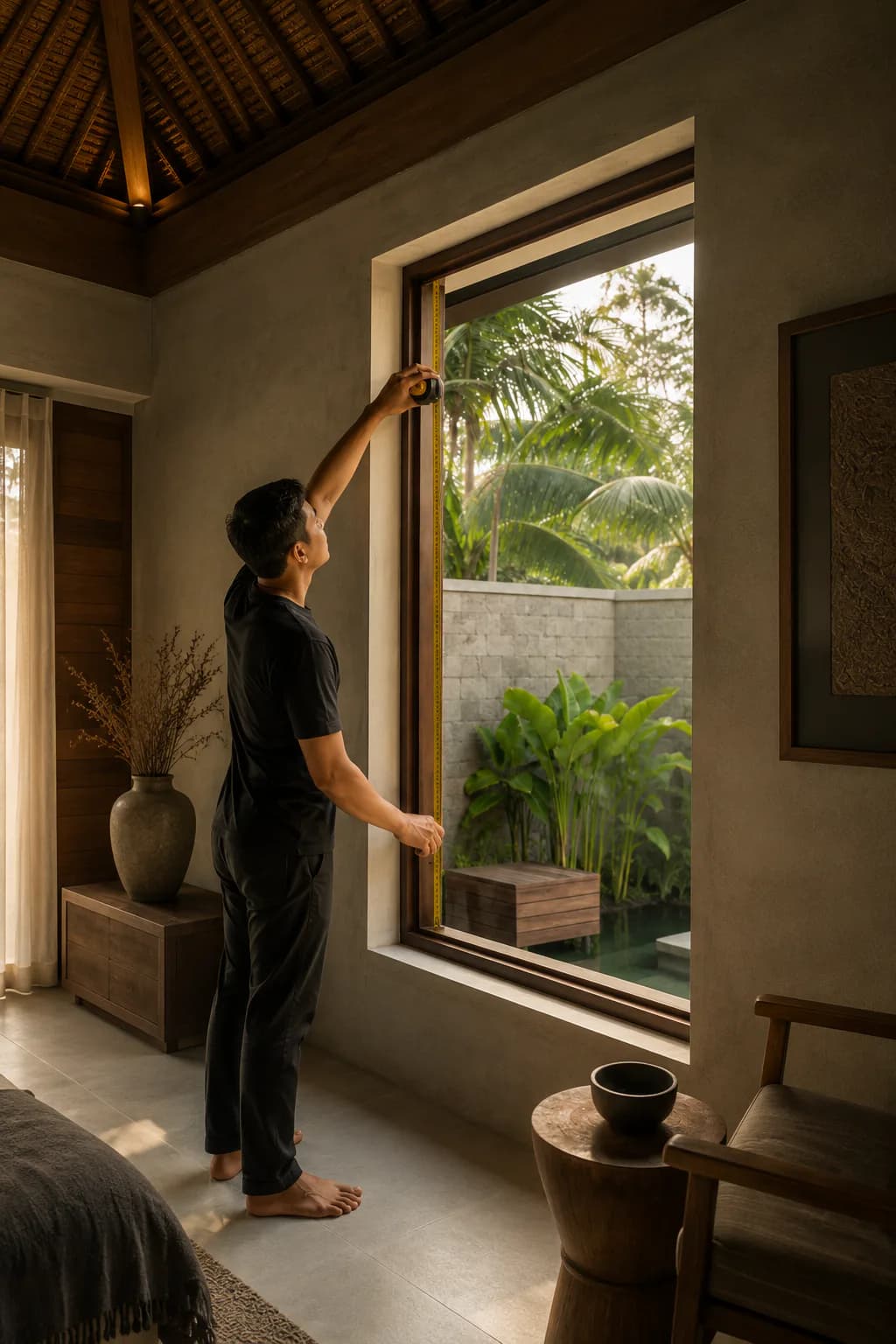 SharpPoint installer measuring a window opening